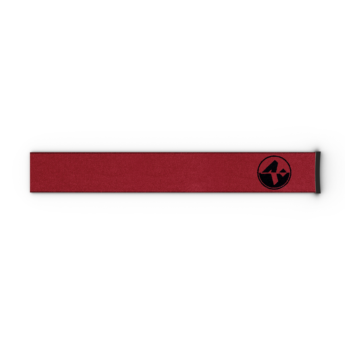 Ein rotes 45-mm-Extra-Armband von NAKED Optics – kompatibel mit FORCE EVO, TROOP EVO, STORM, NOVA, SOLAR und ZEND – ist auf weißem Hintergrund abgebildet. Es ist auf der rechten Seite mit einem schwarzen, runden Logo versehen und zeichnet sich durch die robuste Verarbeitung aus, die für Produkte von NAKED Optics charakteristisch ist.