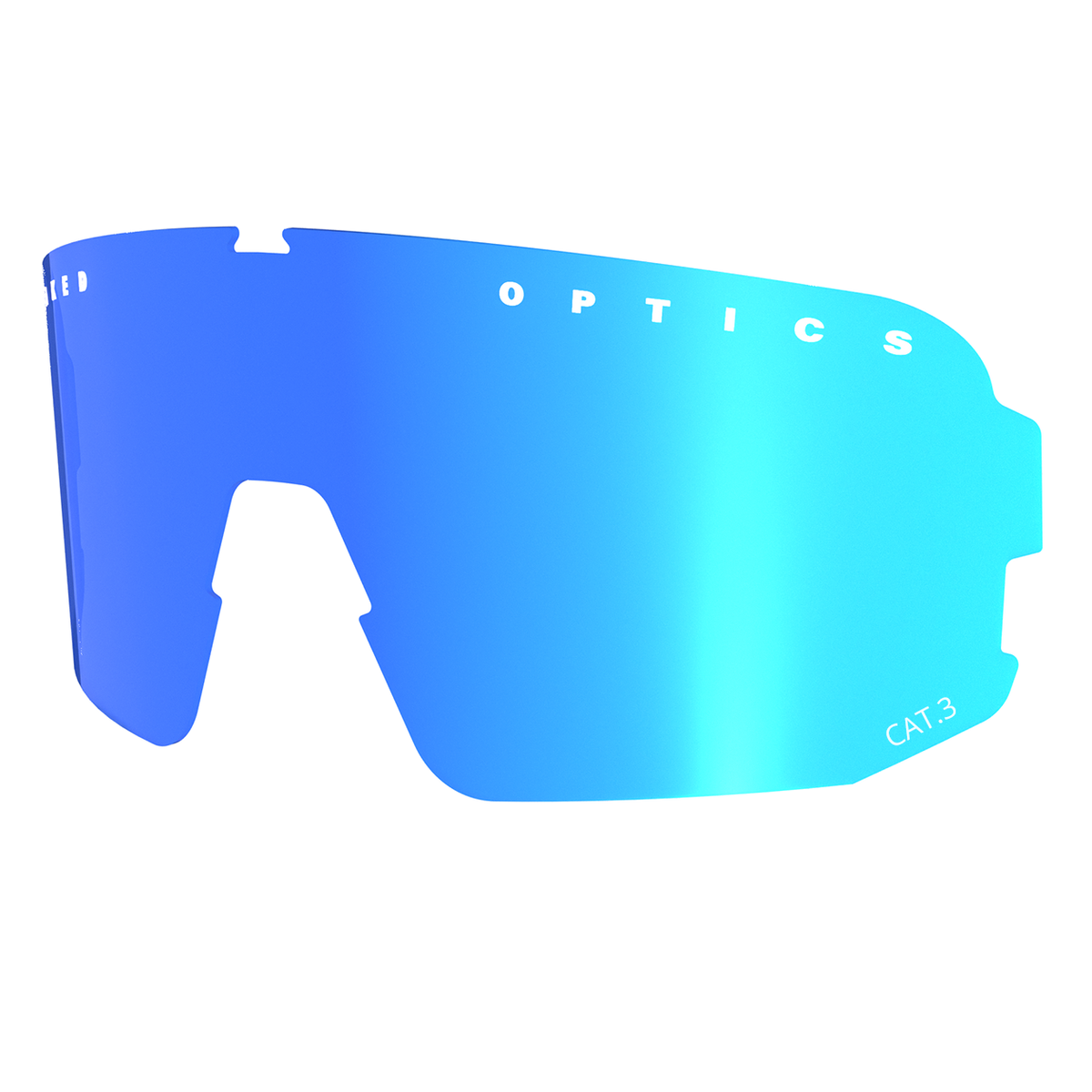 Le lenti di ricambio Ersatzglas VOLT di NAKED Optics sono lenti riflettenti blu per i tuoi occhiali sportivi, dotate delle diciture “OPTICS” e “CAT 3” sul bordo e in grado di garantire un’affidabile protezione dai raggi UV durante tutte le tue attività all’aperto.