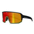 Upgrade your trail performance with The VOLT Pro-Model from NAKED Optics – featuring a black frame, green accents, red-orange mirrored lens, and bold NAKED and COBRA branding. These sport sunglasses are the ideal Mountainbike Brille or VOLT Sportbrille for every serious rider.