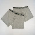 Deux paires de boxers gris NAKED Optics - Lot de 2 avec ceintures élastiques à l'effigie de la marque.