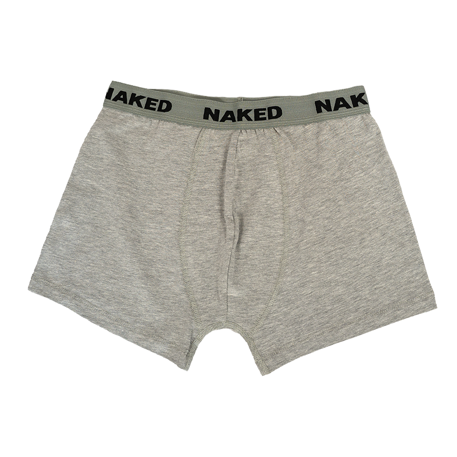 Boxers NAKED Optics gris - Lot de 2 avec bandeau portant le logo.
