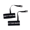 Two black adjustable Handgelenkschlaufen für Handschuhe (CRUZER, AGENT) from NAKED Optics, each featuring BETTERNAKED printed in white text and equipped with side-release buckles.