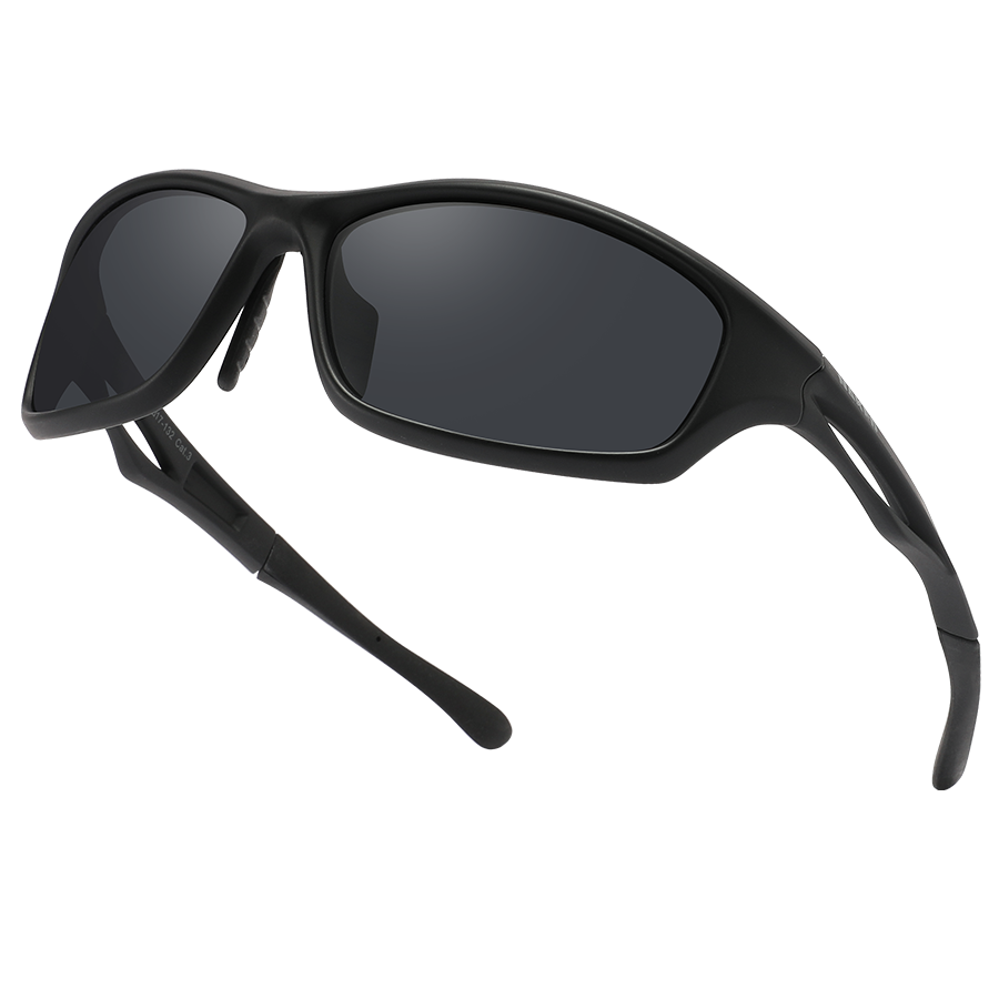 Lunettes de soleil de sport Black NAKED Optics The RAVE avec verres gris foncé.