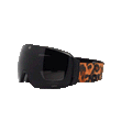 The STORM by NAKED Optics are black ski goggles featuring a wide, sphärische Skibrille lens and an orange leopard-print strap. Designed with Anti-Fog-Beschichtung for clear vision on the slopes, these goggles also include a convenient Magnetwechselsystem for easy lens changes.