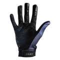 Black and grey The RAID Bike Handschuh by NAKED Optics features a textured pattern, open palm up, and a NAKED label on the wrist strap—ideal for cyclists seeking both comfort and reliable grip as MTB Handschuhe or Bike Handschuhe.