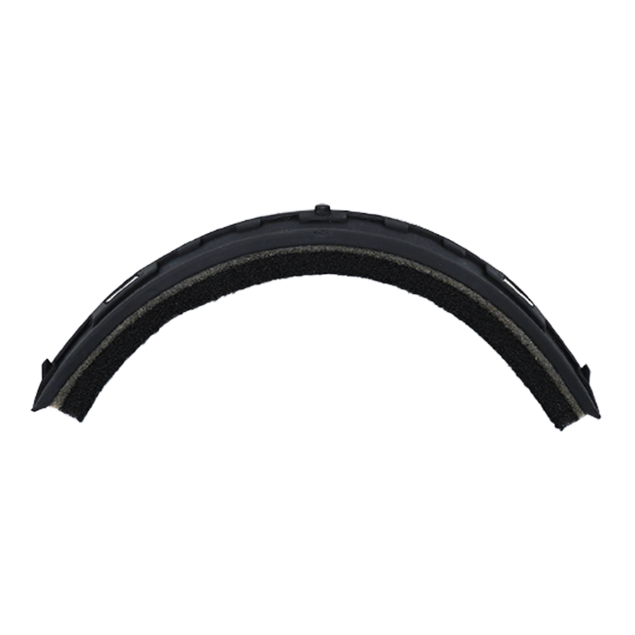 Cross-section of a black Schweißband FALCON by NAKED Optics, showing layers and structure on a white background.