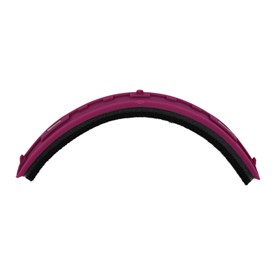 A purple, curved plastic piece with a black strip, likely an accessory compatible with the Schweißband FALCON by NAKED Optics or similar to components found in magnetisches Schweißband sets.