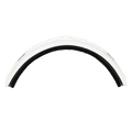 A curved white Schweißband FALCON from NAKED Optics, featuring a sleek design with a black strip along the inner edge, is displayed against a plain background.