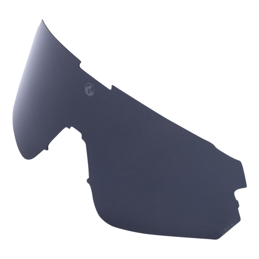Lente di ricambio Ersatzglas HAWK UV400 con colorazione scura (Wechselgläser) per occhiali sportivi di NAKED Optics, raffigurata su uno sfondo bianco semplice.