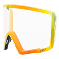 Das Ersatzglas für die REBEL-Radsportbrille von NAKED Optics mit orange-gelbem Farbverlauf und der Kennzeichnung „CAT.1“ in der unteren rechten Ecke bietet optimale Klarheit und ist mit dem innovativen Snap-Tech-Magnetsystem kompatibel.