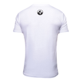 Back view of the T-Shirt Skiing-Girl by NAKED Optics, featuring a small black circular logo near the collar. Made from Fair Wear Bio-Baumwolle, it offers both comfort and sustainability. This shirt showcases an einzigartiges Design that blends simplicity with subtle distinction.