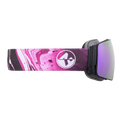 The STORM ski goggles by NAKED Optics feature a marbled strap design with a white circular logo on the side, showcased in profile. Equipped with a skibrille sphärisch lens and advanced Anti-Fog-Beschichtung, these goggles provide clear vision even in challenging conditions.