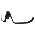 Die Sportbrille „Jaw VOLT Fullframe“ von NAKED Optics in Schwarz wird aus der Vorderansicht vor einem schlichten weißen Hintergrund gezeigt.