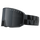 Black ski goggles, The SOLAR by NAKED Optics, featuring a wide dark lens with OPTICS text and a thick, patterned elastic strap—these kompakten Skibrillen sind ideal als Skibrille für kleine Gesichter und eignen sich hervorragend als Skibrille Damen.