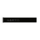 Ein schwarzer, rechteckiger Vape-Pen mit der Aufschrift „NAKED“ auf weißem Hintergrund – der an die stromlinienförmige Ästhetik des „Extra Strap“ von NAKED Optics für FORCE EVO, TROOP EVO, STORM, NOVA, SOLAR und ZEND (45 mm) erinnert.