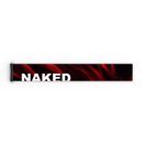 Ein rechteckiges Objekt mit der Aufschrift „NAKED Optics“ in fetter weißer Schrift auf einem rot-schwarzen, wellenförmigen Hintergrund, das den unverwechselbaren Stil eines Extra-Armbands (45 mm) für die Modelle FORCE EVO, TROOP EVO, STORM, NOVA, SOLAR und ZEND aufweist.