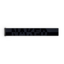 Ein flach ausgebreiteter, dunkel gestreifter Schal, auf dem in der Mitte das Wort „NAKED“ zu sehen ist – eine Anspielung auf das markante Design des NAKED Optics Extra Strap – FORCE EVO, TROOP EVO, STORM, NOVA, SOLAR, ZEND (45 mm).