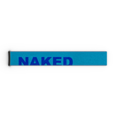Ein blaues Skibrillenband aus Stoff von NAKED Optics, das für Modelle wie FORCE EVO, TROOP EVO, STORM, NOVA, SOLAR und ZEND (45 mm) entwickelt wurde und auf dessen Oberfläche das Wort „NAKED“ teilweise in fetten blauen Buchstaben zu sehen ist.