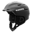 Mattschwarzer NAKED Optics APEX-Skihelm mit Visier und Ohrenklappen.