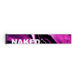 Ein Vape-Pen mit einem rosa-schwarzen Wirbelmuster und dem in Weiß aufgedruckten Schriftzug „NAKED“, der an die markante Optik des NAKED Optics Extra-Armbands (45 mm) für FORCE EVO, TROOP EVO, STORM, NOVA, SOLAR und ZEND angelehnt ist.