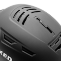 Matte black NAKED Optics The APEX ski helmet with top vents and a sliding adjustment switch.