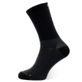 Une chaussette de sport noire « Bikesocken Lite » de la marque NAKED Optics, présentée sur fond blanc, avec des textures côtelées et en maille — idéale comme chaussette de sport ou chaussette de VTT pour des performances sportives polyvalentes.