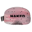 Rosa und graue Badekappe mit schwarzem "NAKED"-Schriftzug und fliegenden Vogelsilhouetten, ideal für Fans von NAKED Optics.