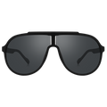 The PILOT by NAKED Optics is a black aviator-style Sonnenbrille featuring an oversized design and dark lenses, shown from the front against a white background. These sunglasses provide UV400 protection for ultimate eye safety.