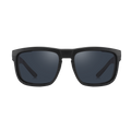 The SUMMIT by NAKED Optics are black sunglasses with dark lenses and a thick frame, designed for hochalpine Touren and offering reliable UV400 Schutz, displayed on a plain white background.