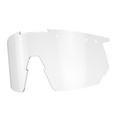 Het NAKED Optics Ersatzglas BLADE is een heldere, montuurloze sportbrilglazen met zachte rondingen, een onopvallend wit logo langs de bovenrand en betrouwbare UV-bescherming voor optimale oogbescherming.