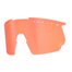 Die NAKED Optics Sportbrille verfügt über ein leuchtend orange getöntes Wraparound-Design, polarisierte Gläser für UV-Schutz und einen stylischen weißen Text am oberen Rand.