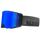 Diese Skibrille mit blauen Gläsern von NAKED Optics hat einen schwarzen Rahmen, ein graues Band mit der Aufschrift "NAKED" und magnetische Wechselgläser für einen einfachen Wechsel.