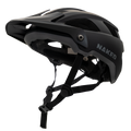 The RIDGE by NAKED Optics is a matte black MTB helmet featuring a visor, side vents, adjustable straps, and the NAKED logo on the side.