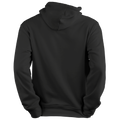 A plain black Hoodie Signature Stitch by NAKED Optics is shown from the back against a white background, featuring a subtle embroidered logo for added style.