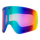Schillerndes Ski- oder Snowboardbrillenglas mit leuchtendem Regenbogenverlauf und reflektierender Oberfläche, perfekt als NAKED Optics TROOP Bike Ersatzglas für deine Bikepark Downhill Brille.