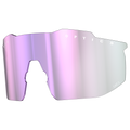 A single pink-tinted Ersatzglas SHYFT lens by NAKED Optics for a Sportbrille, featuring polarisierte Gläser and the Optics text on the upper edge.