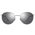 Round silver-framed NAKED Optics The PARKER sunglasses with dark tinted lenses and UV400 protection on a white background.