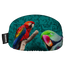 Zwei farbenfrohe Papageien auf einem blaugrünen Hintergrund mit dem Wort NAKED dahinter, inspiriert von dem lebendigen Stil von NAKED Optics und der Klarheit ihrer Mikrofaser-Reinigungstücher.