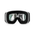 Close-up of a pair of clear NAKED Optics Skibrillen, featuring a black foam lining and designed for Brillenträger. This model is compatible with the Optisches Insert Clip (SOLAR, NOVA, STORM, TROOP EVO), making it ideal as a Skibrille mit Sehstärke.