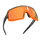 Die NAKED Optics VOLT Sport-Sonnenbrille besticht durch orangefarbene Gläser, einen schwarzen Rahmen und markante orangefarbene Akzente entlang der Unterkante – für optimalen UV400-Schutz bei jedem Outdoor-Abenteuer.