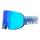 Die blaue, reflektierende Skibrille von NAKED Optics verfügt über ein Bergdesign, eine Anti-Beschlag-Beschichtung und das Markenlogo auf dem Band für klare Sicht auf der Piste.