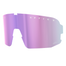 Einteilige Sportbrille von NAKED Optics mit rosa und lila Farbverlauf und weißem Text am oberen Rand, die einen zuverlässigen UV-Schutz bietet.