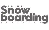 Logo des „Prime Snowboarding Magazine“ in fetten grauen Buchstaben auf weißem Hintergrund.