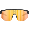 The SHYFT by NAKED Optics are sport sunglasses with orange mirrored lenses and a black frame, featuring the NAKED OPTICS text on the top edge. These individuell angepasste Sportbrillen are designed for optimal comfort and performance, utilizing Passform-Optimierung for a secure fit even during intense activities.