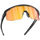 The SHYFT by NAKED Optics—black sports sunglasses featuring orange-tinted, mirrored lenses and a textured frame—offer advanced Passform-Optimierung for individuell angepasste Sportbrillen, shown here on a white background.