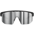 Sleek, mirrored sports sunglasses called The SHYFT by NAKED Optics, featuring a black frame with bold NAKED Optics text on the lenses and individuell angepasste Sportbrillen für eine perfekte Passform-Optimierung.