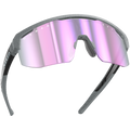 The SHYFT by NAKED Optics are sport sunglasses with a gray frame and pink mirrored lenses, featuring the NAKED branding on both the lens and arms. These individuell angepasste Sportbrillen offer Passform-Optimierung for maximum comfort and performance during any activity.