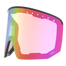 Breite, regenbogenfarbig verspiegelte NOVA-Skibrillenscheibe von NAKED Optics mit schwarzem Rand, OPTICS-Branding auf der Oberseite und Antibeschlagbeschichtung für klare Sicht.