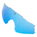 Lente di ricambio FALCON di NAKED Optics: lente blu di ricambio per occhiali da sole sportivi con bordi dentellati e logo vicino alla parte centrale superiore. La lente offre protezione UV400 ed è dotata di un rivestimento Nano-HD di alta qualità, ideale per garantire massima nitidezza e protezione.