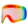 Die regenbogenfarbene Snowboard-Skibrille von NAKED Optics verfügt über Belüftungsschlitze, ein Pin-Stecksystem, "CAT. 1" rechts unten aufgedruckt und eine Anti-Fog-Beschichtung für klare Sicht.